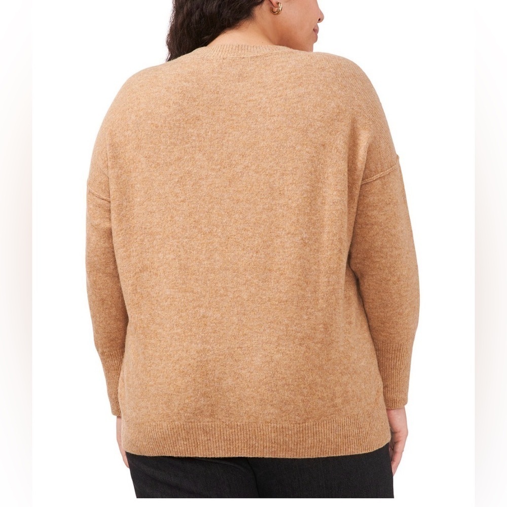 Vince Camuto Long Sleeve Crew Neck Sweater In Brown - Size XL - Picture 3 of 7